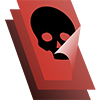 Logo for IDF Leaflets: a skull on a leaflet